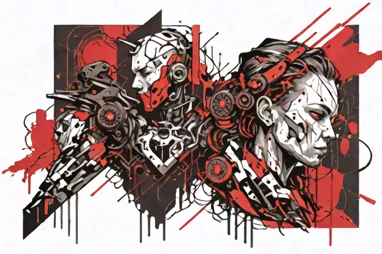 Cyberpunk tattoo design idea