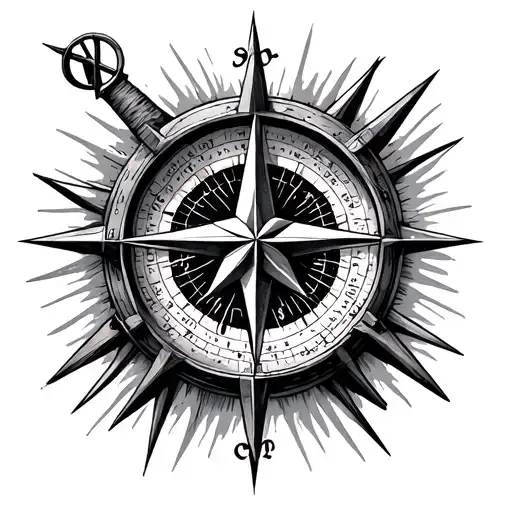 Nautical Star Compass tattoo design idea