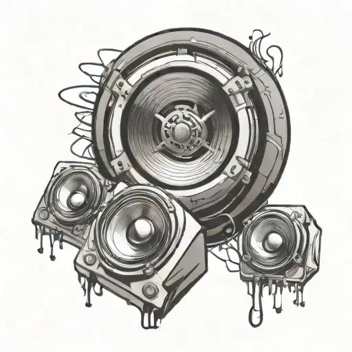 Subwoofer tattoo design idea