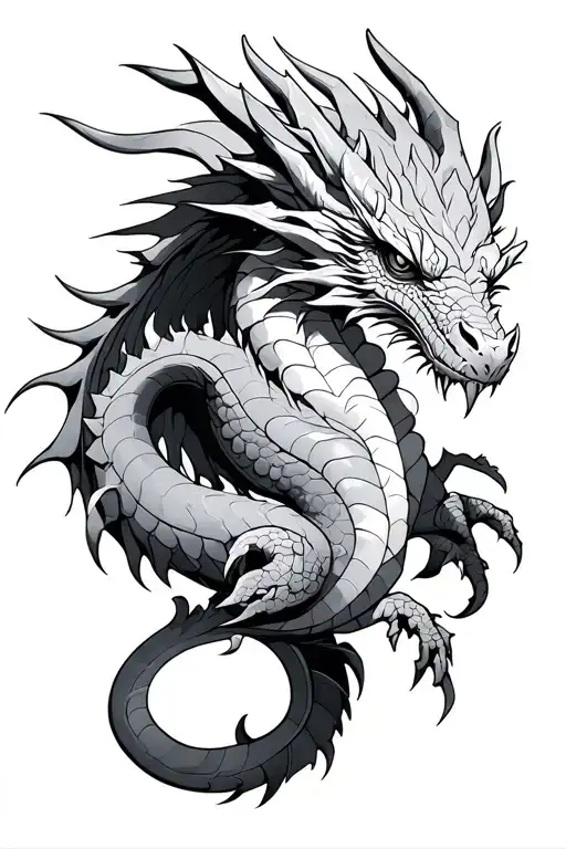 dragon - tairn from fourth wing tattoo design idea