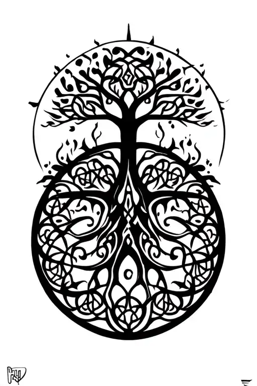 celtic tree of life tattoo design idea