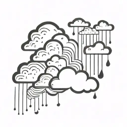 raining cloud with three eyes in the cloud tattoo design idea