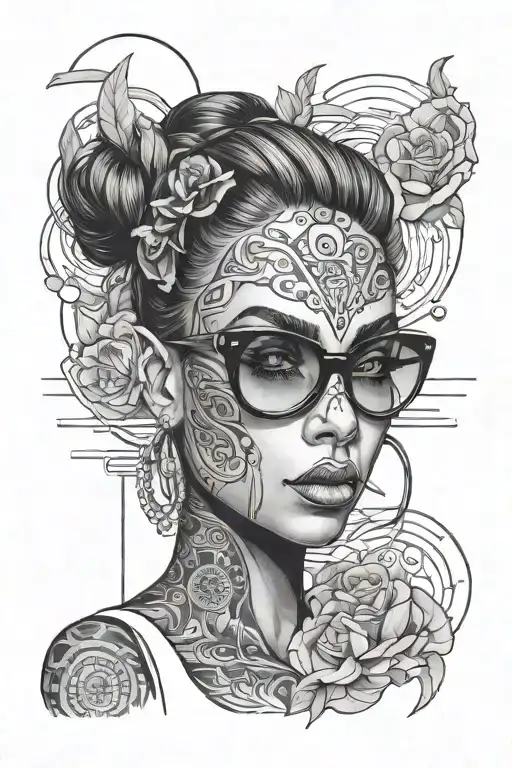 swag girl looking tattoo design idea