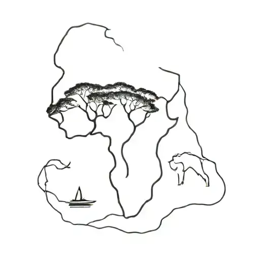 africa continent tattoo design idea