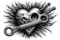 "Hot connecting rod, cold heart" mechanics tattoo design idea