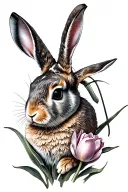 windmill, rabbit, tulip, electron microscope tattoo design idea