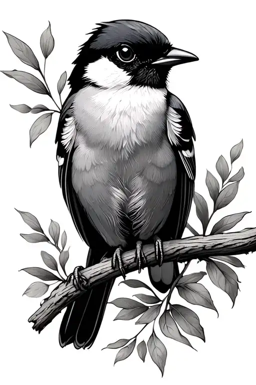 Willy Wagtail tattoo design idea
