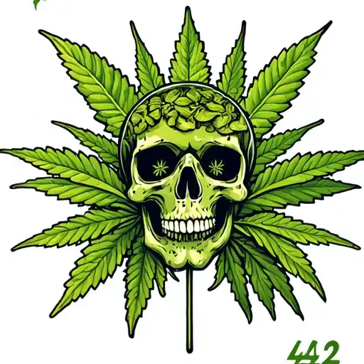 420 made out of weed tattoo design idea