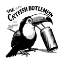 toucan drinking from a straw in a can like the catfish and the bottlemen album cover tattoo design idea