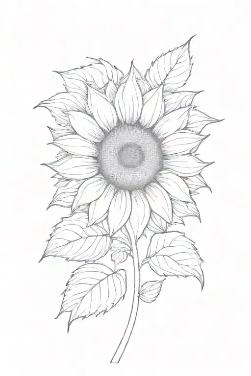 single sunflower tattoo design idea