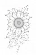 single sunflower tattoo design idea