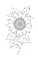 single sunflower tattoo design idea