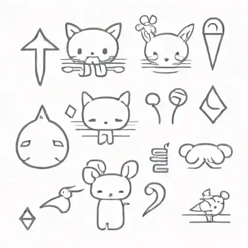 cartoons elements of a little tattoo design idea