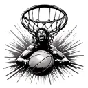 Breaking the basket while dunking tattoo design idea