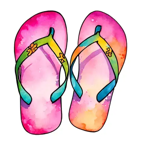 flip flops on the beach tattoo design idea
