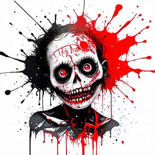 zombie voodoo doll tattoo design idea