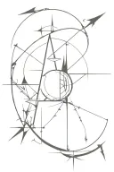 A minimalist compass (just the arrows and circle) with fractured glass around it. This would represent finding direction tattoo design idea