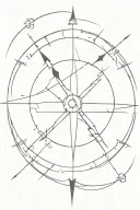 A minimalist compass (just the arrows and circle) with fractured glass around it. This would represent finding direction tattoo design idea