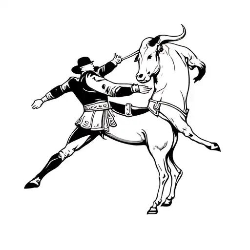 bull and matador dueling tattoo design idea