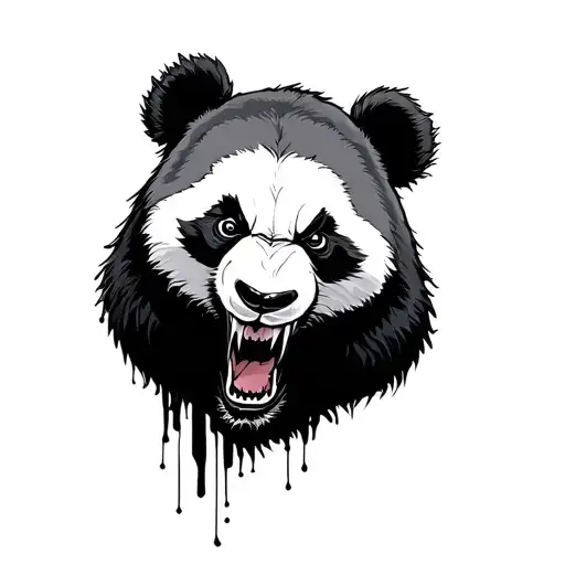 Angry Panda tattoo design idea