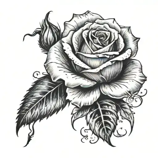 rose and fear god   tattoo design idea