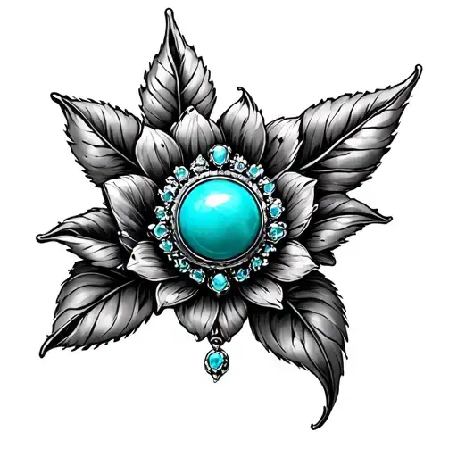 turquoise jewelry tattoo design idea