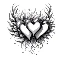 3 Connected Hearts tattoo design idea