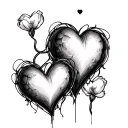 3 Connected Hearts tattoo design idea