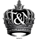 "T&N" king and queen infinty crown tattoo design idea
