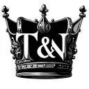 "T&N" king and queen infinty crown tattoo design idea