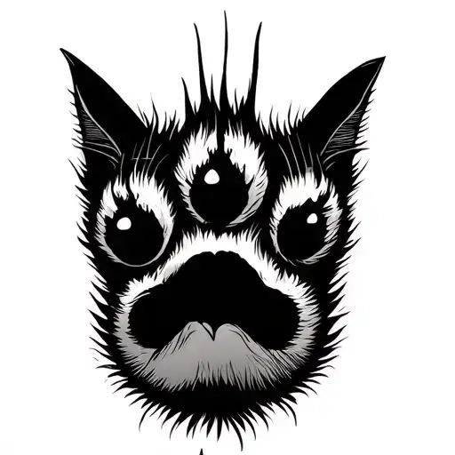 cat paw in a hand elements tattoo design idea