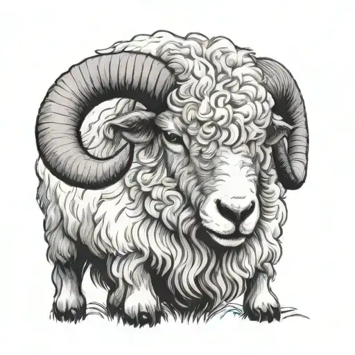 Valais black nose sheep tattoo design idea