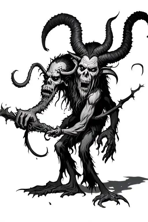 krampus zombie tattoo design idea