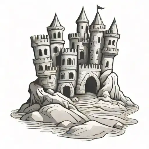Sand Castle tattoo design idea
