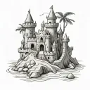 Sand Castle tattoo design idea