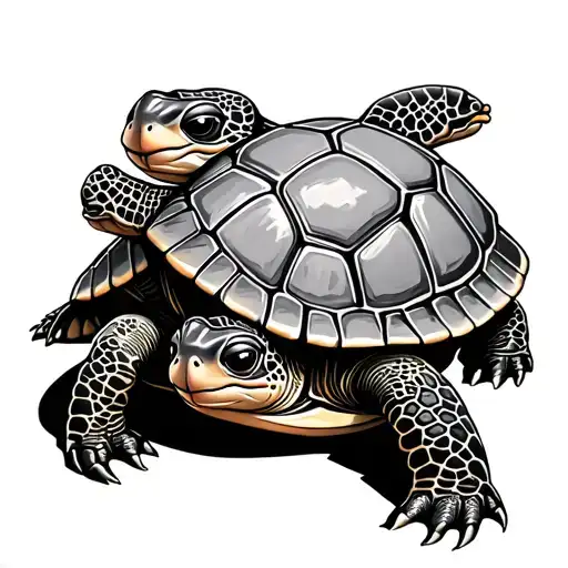 3 Turtle tattoo design idea