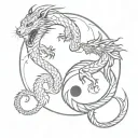 dragon and tiger yin yang symbol tattoo design idea