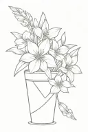 traffic cone with narcissist flowers tattoo design idea