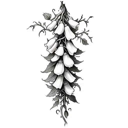 foxglove flower gothic spine tattoo tattoo design idea