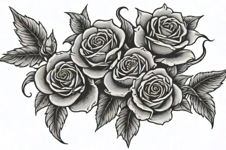 roses one dove sun and direction  tattoo design idea