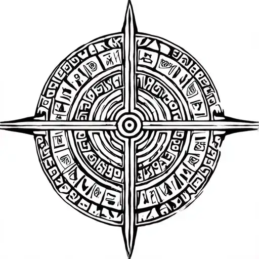 Mayan hieroglyphics tattoo design idea