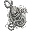 Oroborus tied into a noose ink  tattoo design idea