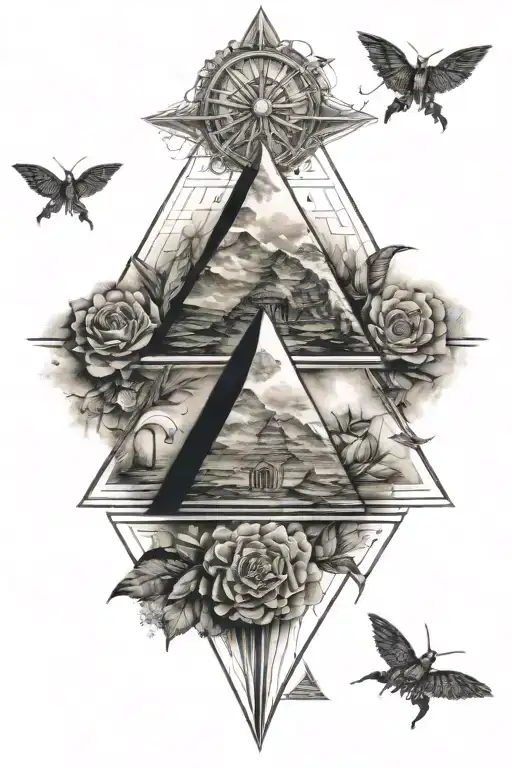 pyramid tattoo design idea