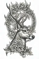 Deer christmas tattoo design idea
