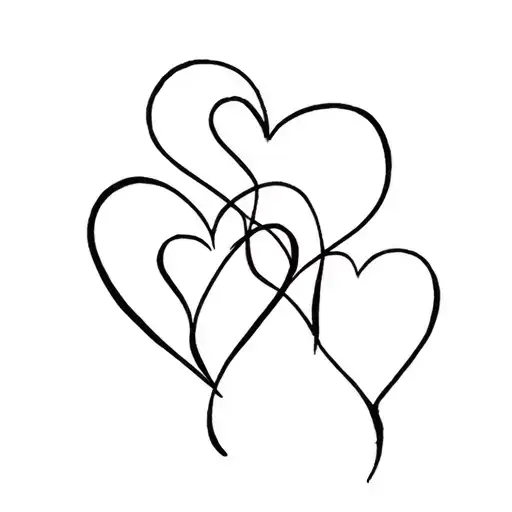 3 love hearts connected tattoo design idea