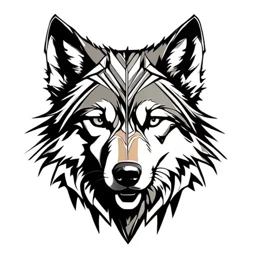 wolf coming out of skin tattoo design idea