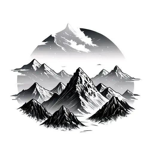 mountains with create your own reality tattoo design idea