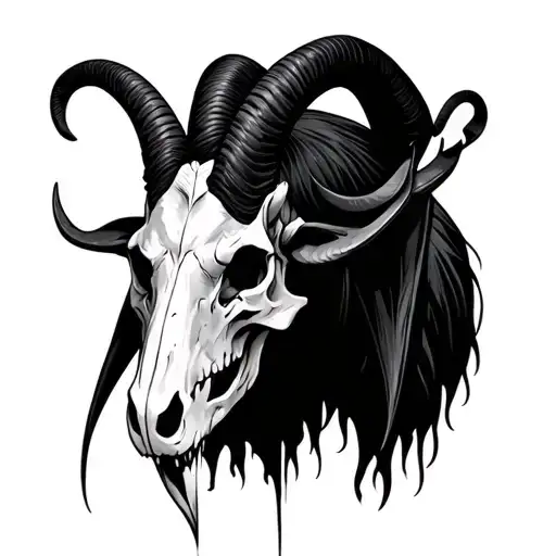 Black Phillip skull tattoo design idea