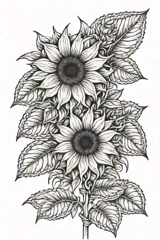 A single sunflower 🌻 with the phrase "I love you three million" 💛 with yellow and red tones tattoo design idea