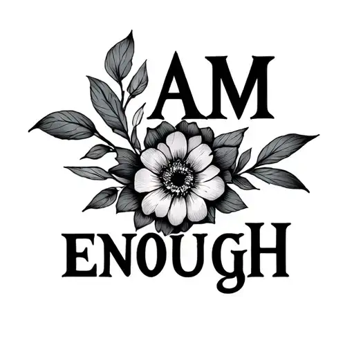 I Am Enough tattoo design idea